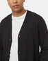 Tentree Men's SoftTerry Light Button Front Cardigan - Meteorite Black
