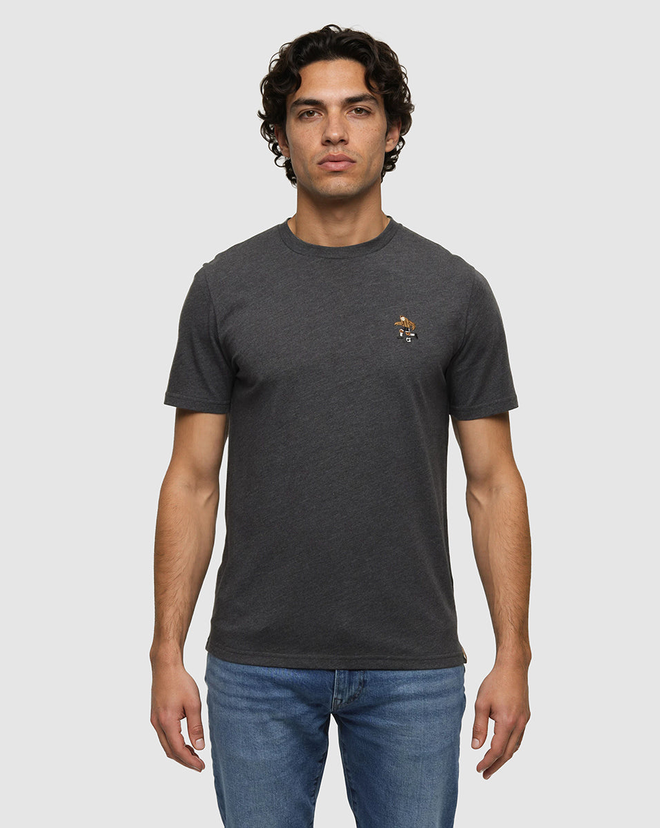 Tentree Men's Soccer Sasquatch T-Shirt - Meteorite Black Heather Soccer