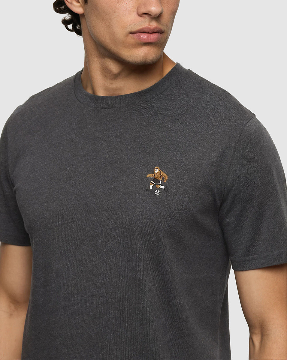Tentree Men's Soccer Sasquatch T-Shirt - Meteorite Black Heather Soccer