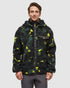 Tentree Men's Sanford Full Zip - Borealis Print Meteorite Black