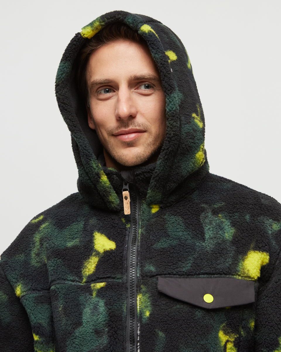 Tentree Men's Sanford Full Zip - Borealis Print Meteorite Black