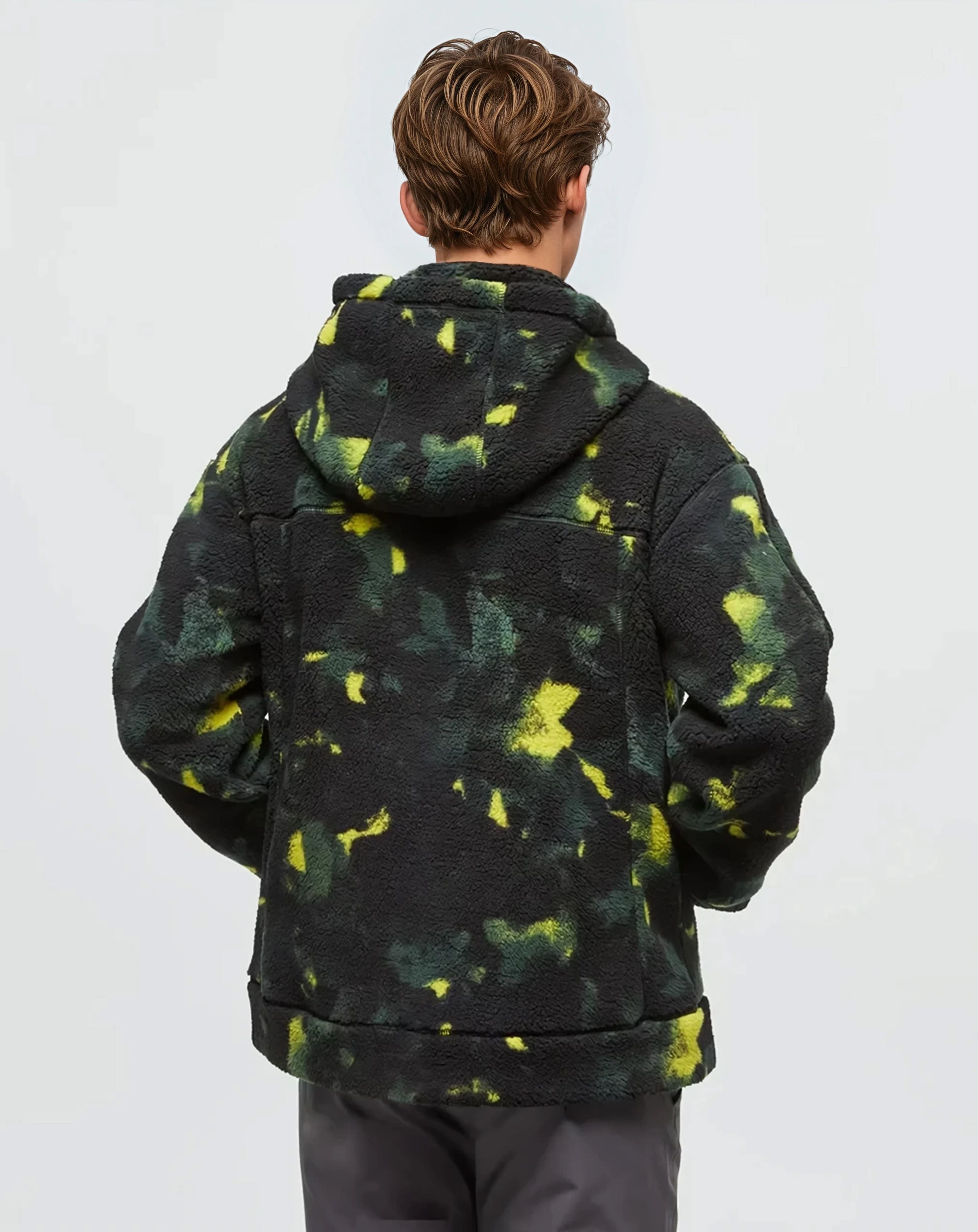 Tentree Men's Sanford Full Zip - Borealis Print Meteorite Black