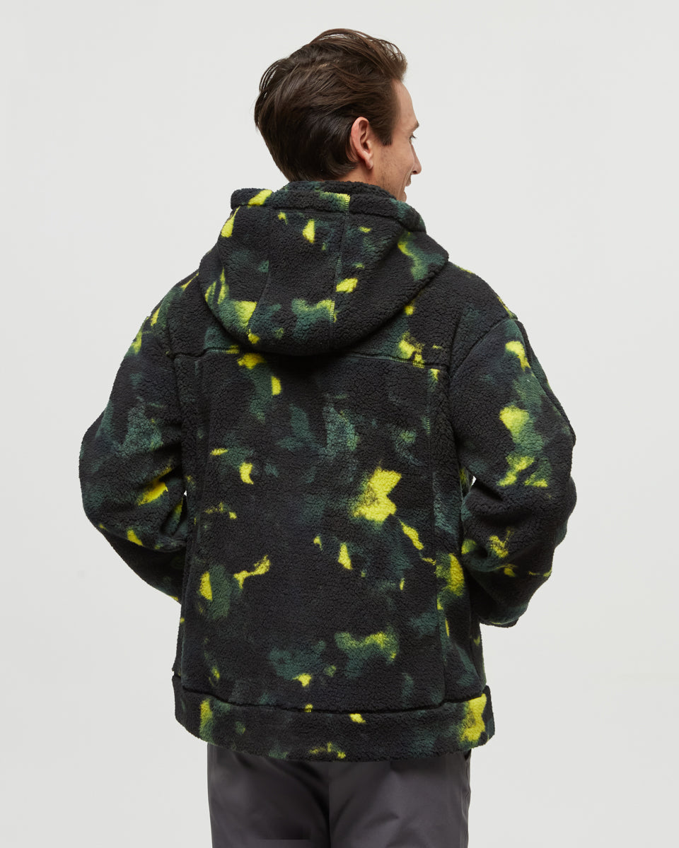 Tentree Men's Sanford Full Zip - Borealis Print Meteorite Black