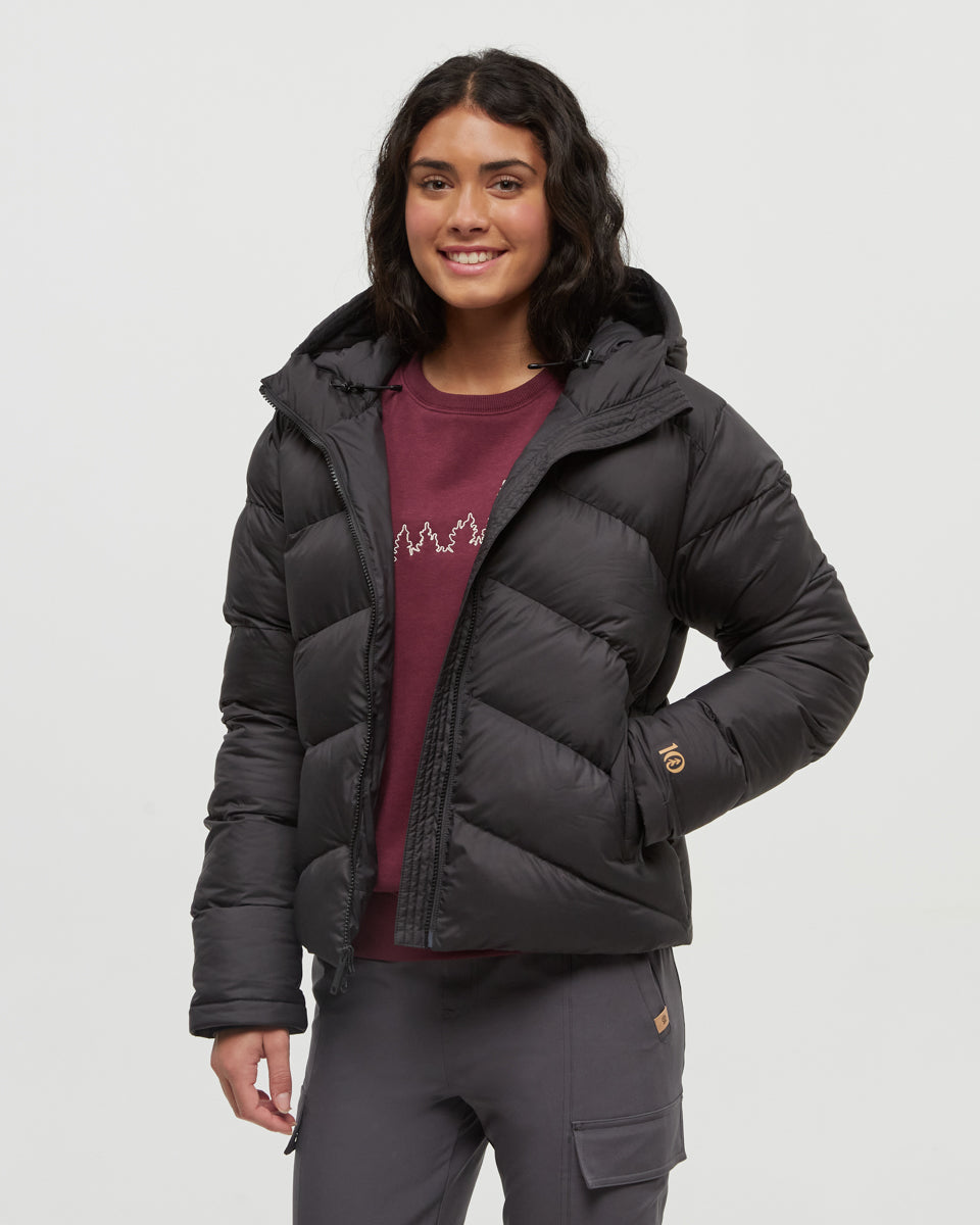 Tentree Women's Harwood Puffer - Meteorite Black