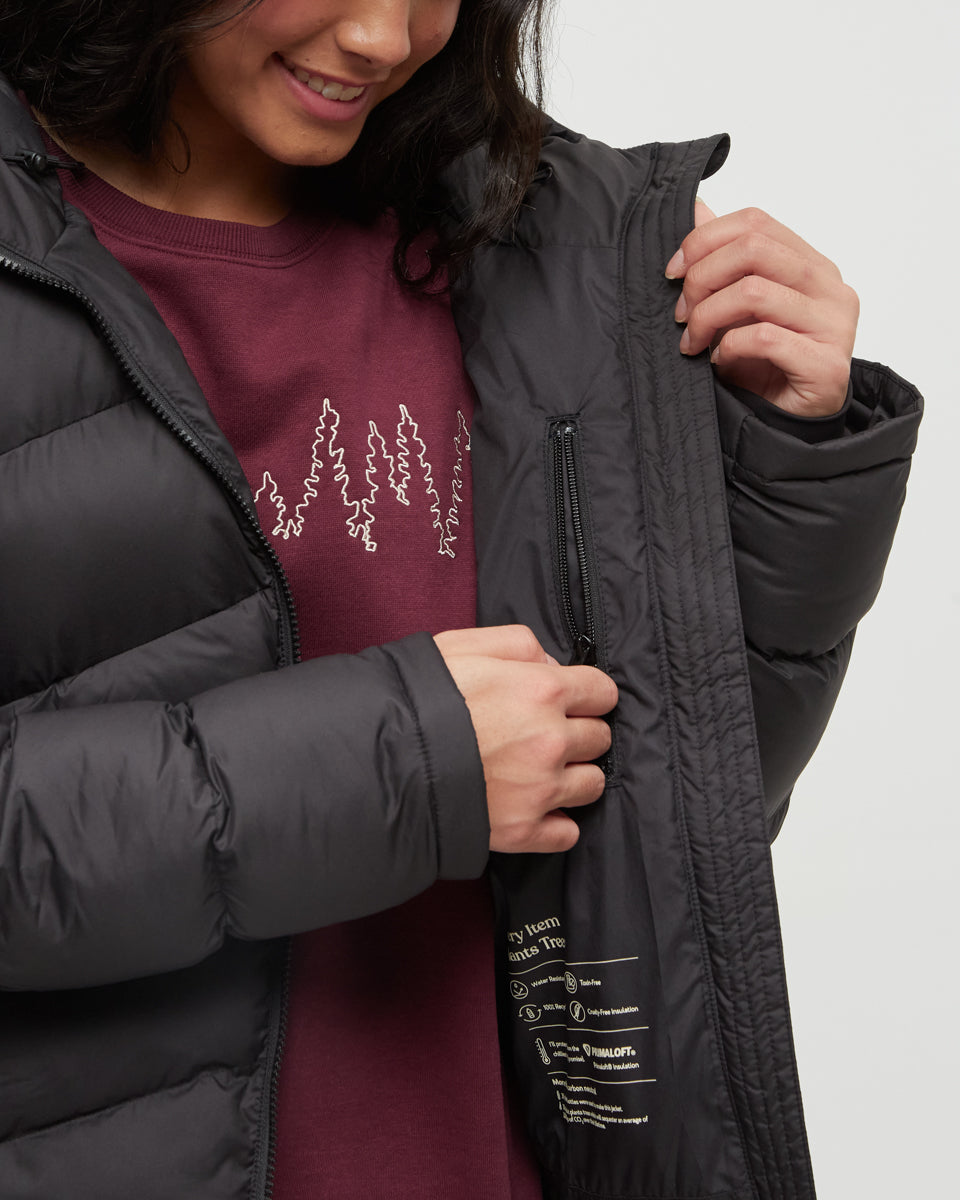 Tentree Women's Harwood Puffer - Meteorite Black