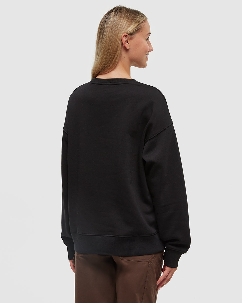 Tentree Women's Wildfire Retro Treeline Crew - Meteorite Black Harvest Gold