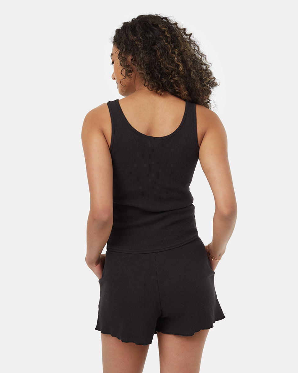 Tentree Women's TreeWaffle Notch Tank - Meteorite Black