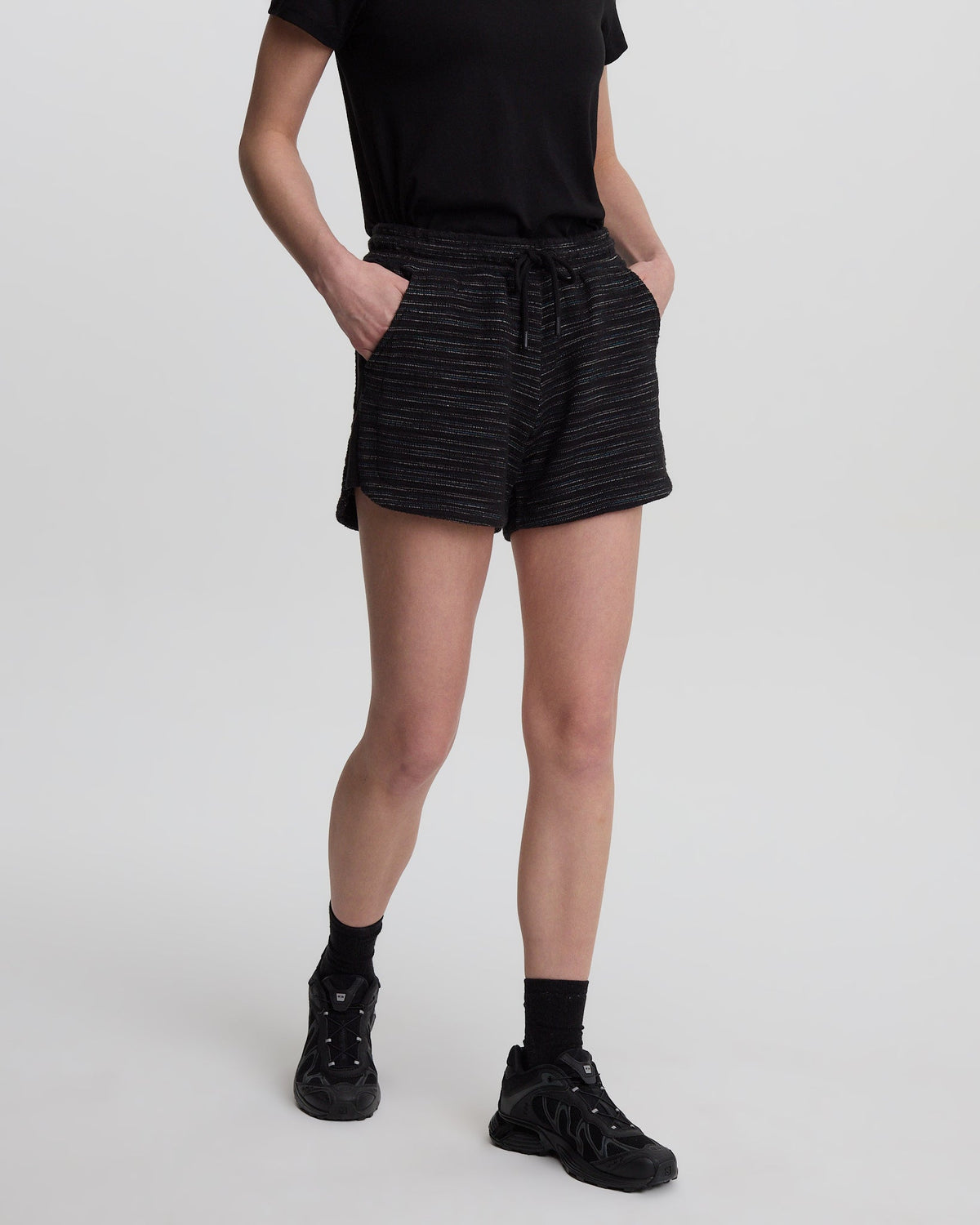 Tentree Women's Longview Short - Meteorite Black Flash Stripe