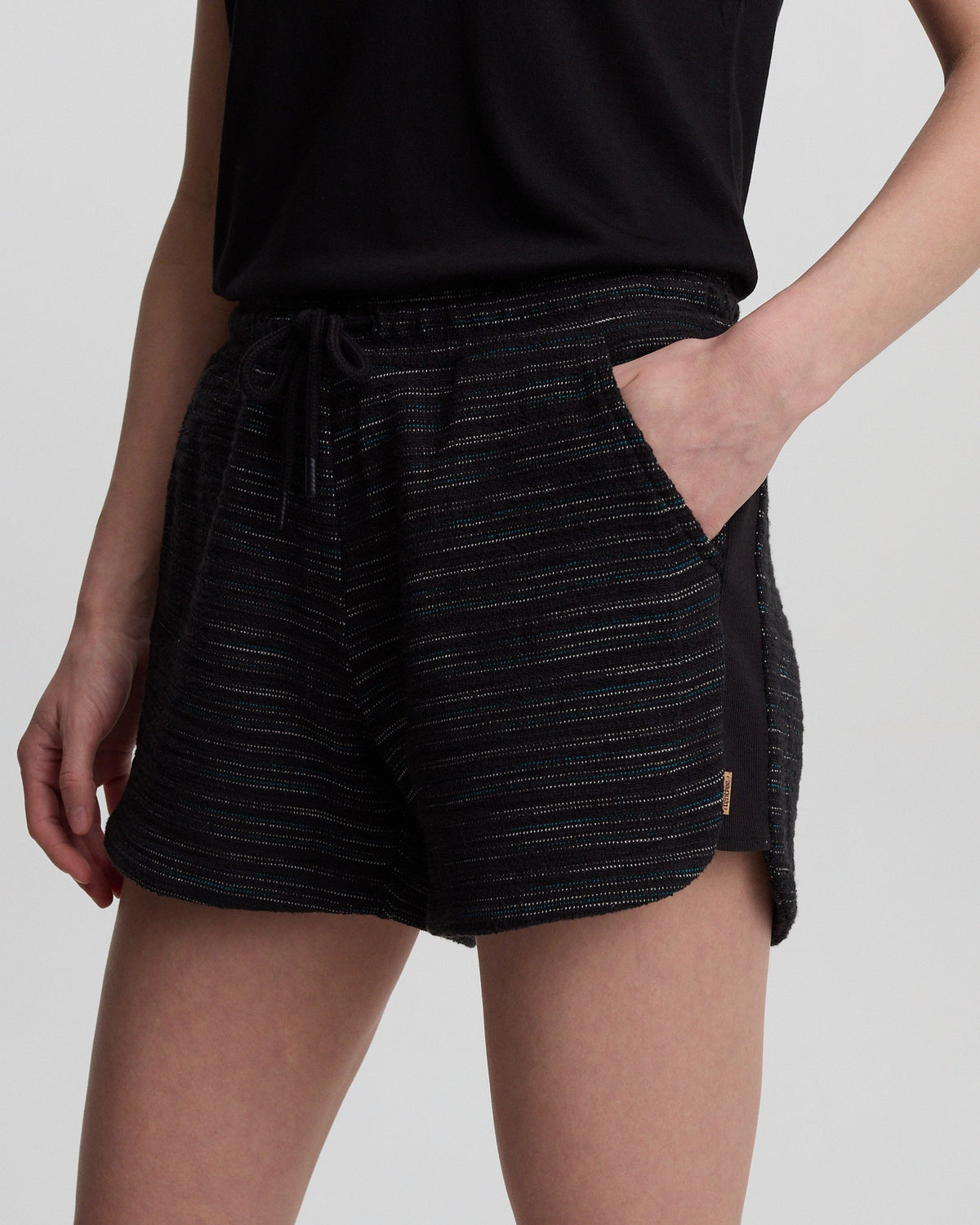 Tentree Women's Longview Short - Meteorite Black Flash Stripe
