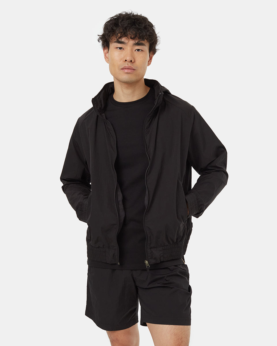 Tentree Men's Nylon Track Jacket - Meteorite Black
