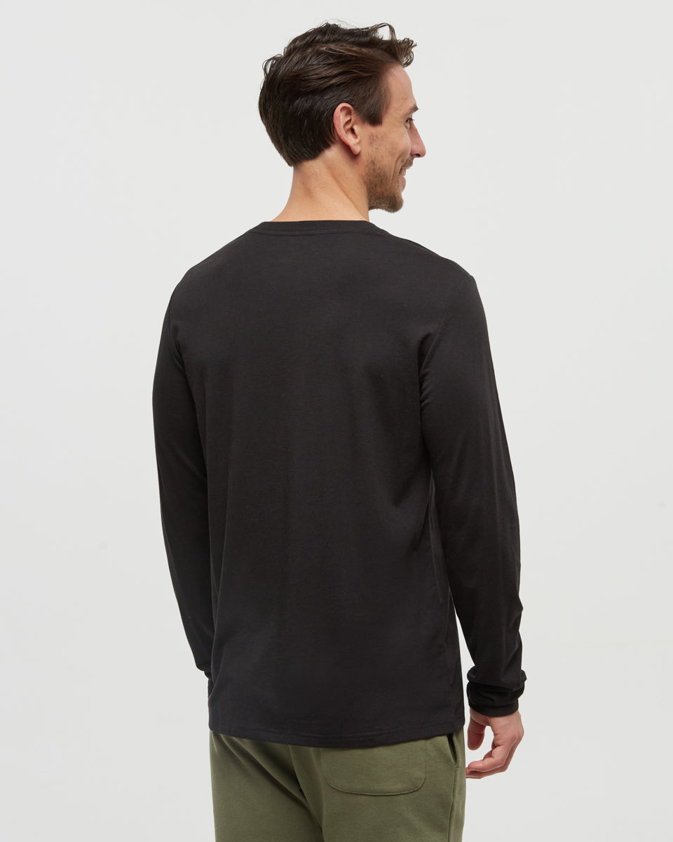 Tentree Men's TreeBlend Baker Longsleeve - Meteorite Black