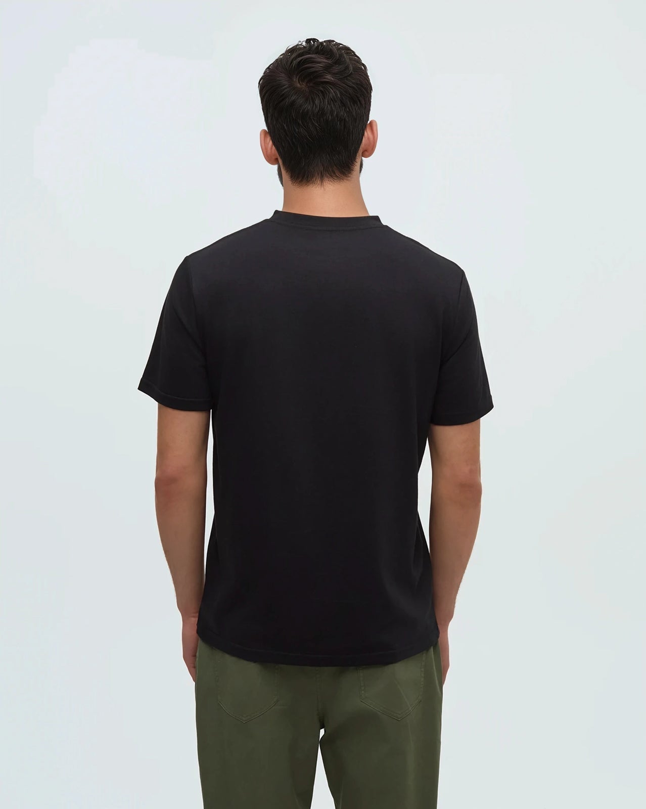 Tentree Men's Lake Life Logo T-Shirt - Meteorite Black Deep Olive