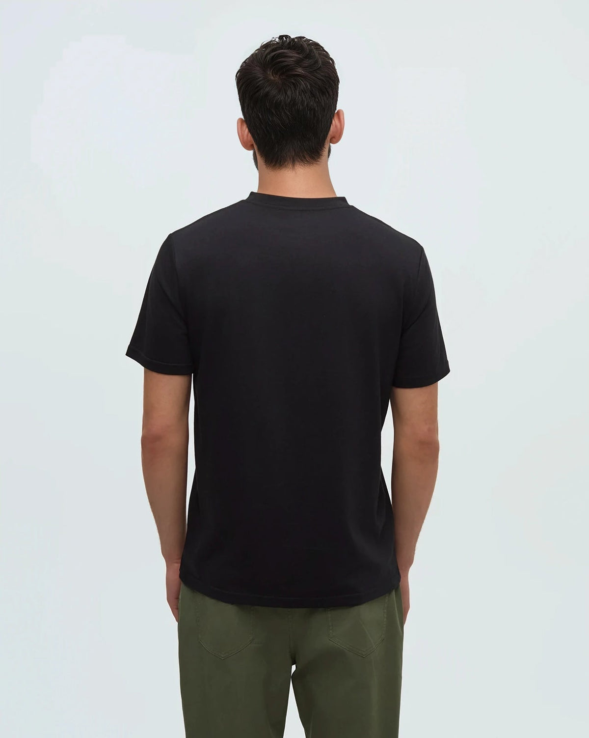 Tentree Men's Lake Life Logo T-Shirt - Meteorite Black Deep Olive