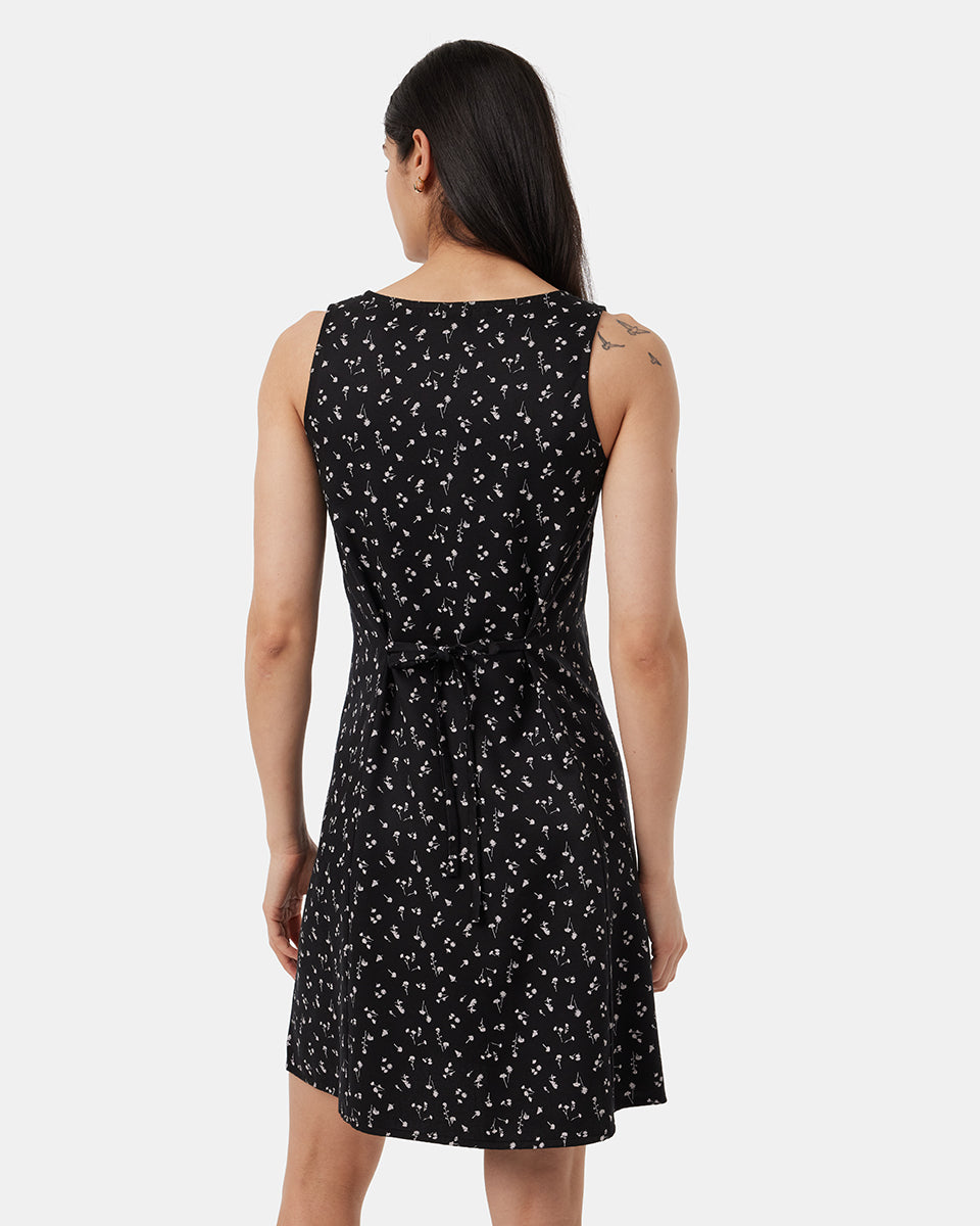 Tentree Women's Cami Dress - Meteorite Black Wildflower