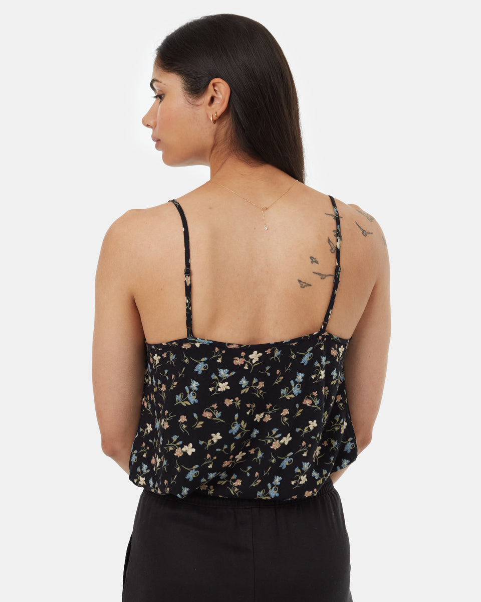 Tentree Women's EcoWoven Crepe Cami - Meteorite Black Blossom