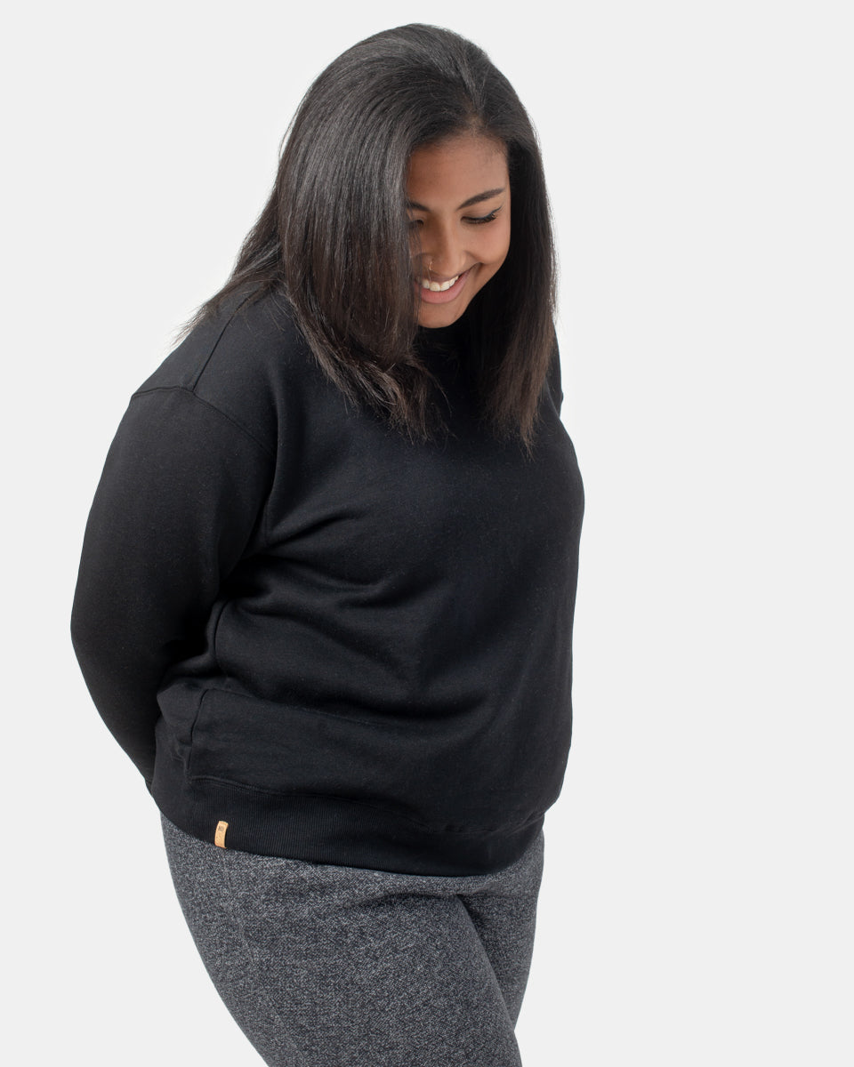 Tentree TreeFleece Crew - Meteorite Black
