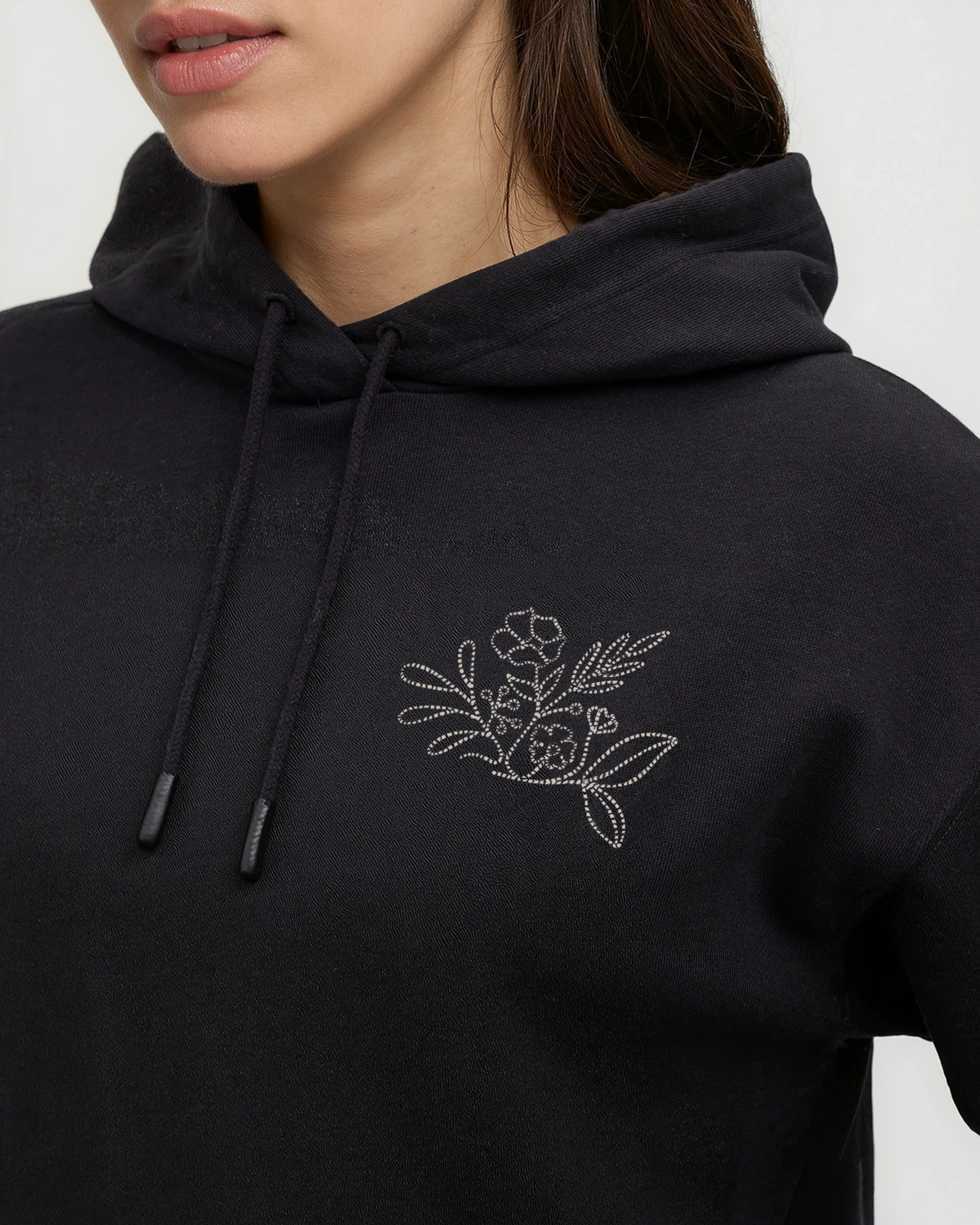 Tentree Women's Field Foliage Hoodie - Meteorite Black Pale Oak