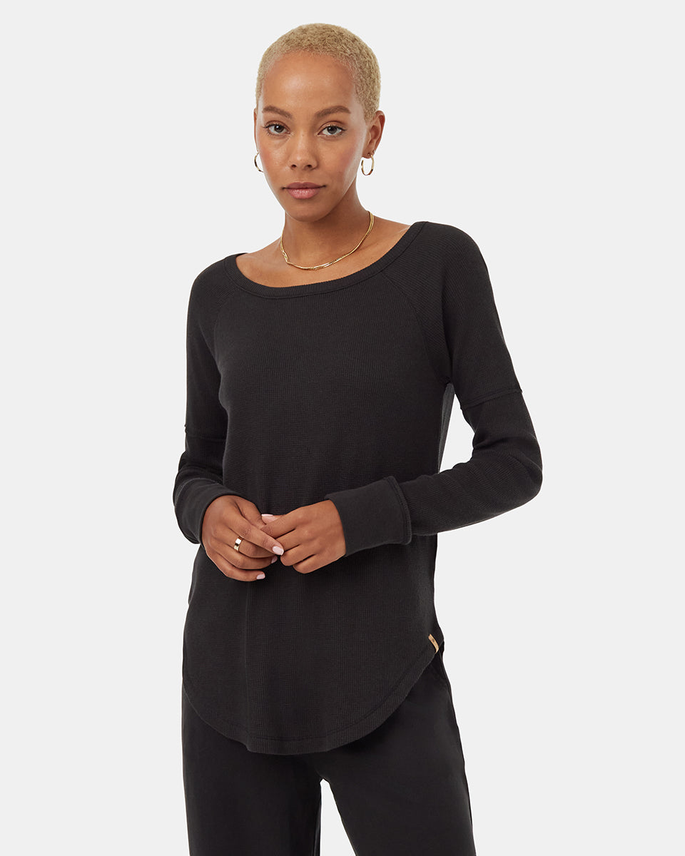 Tentree TreeWaffle Crew Longsleeve - Meteorite Black