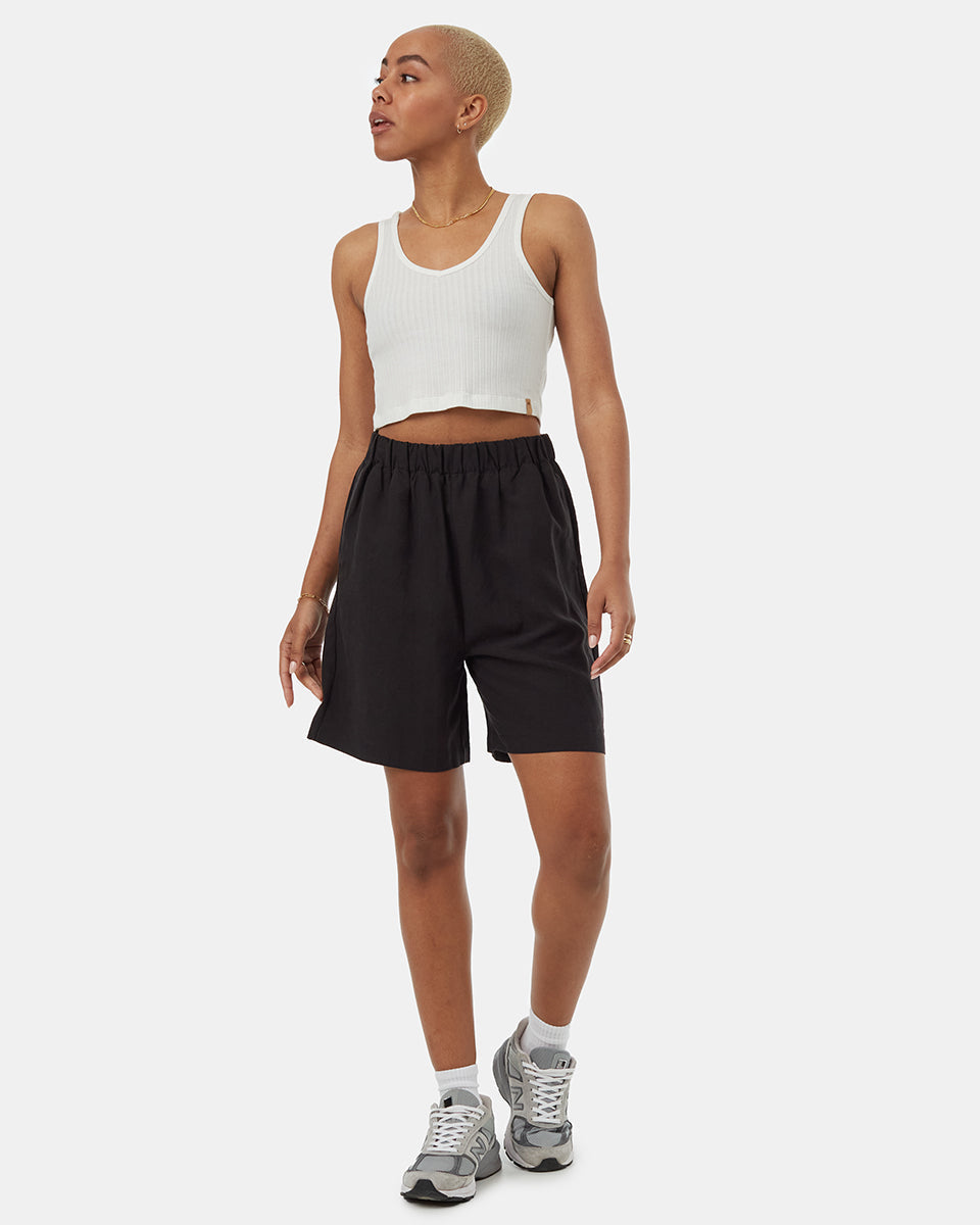 Tentree Women's TreeLinen City Short - Meteorite Black