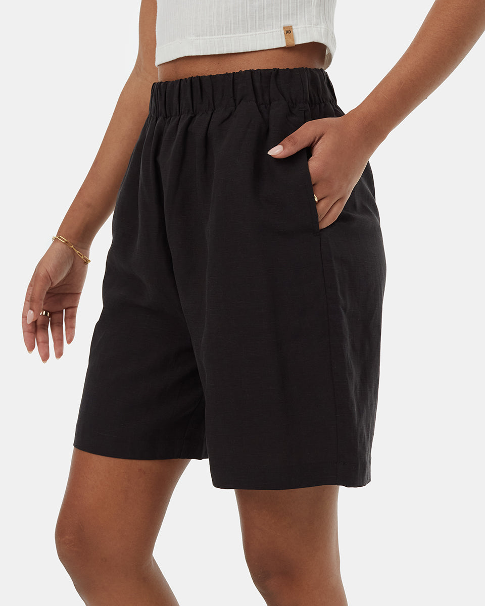 Tentree Women's TreeLinen City Short - Meteorite Black