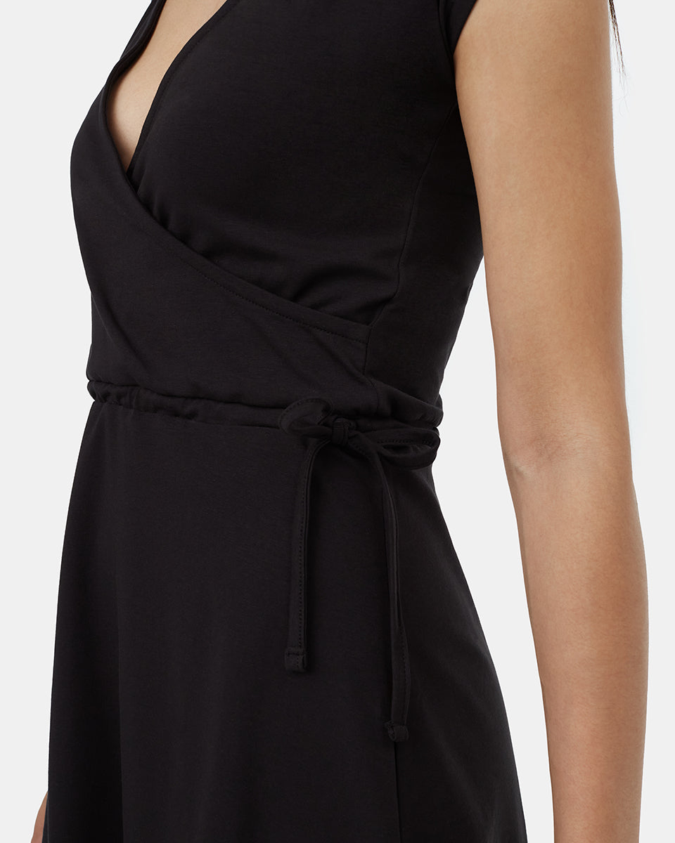 Tentree Women's Knit Wrap Dress - Meteorite Black