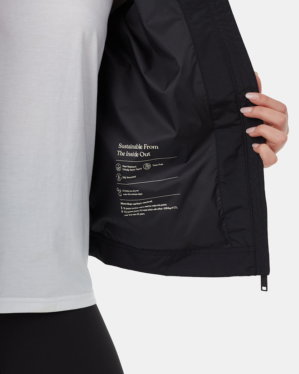 Tentree Women's Nimbus Short Rain Jacket - Meteorite Black