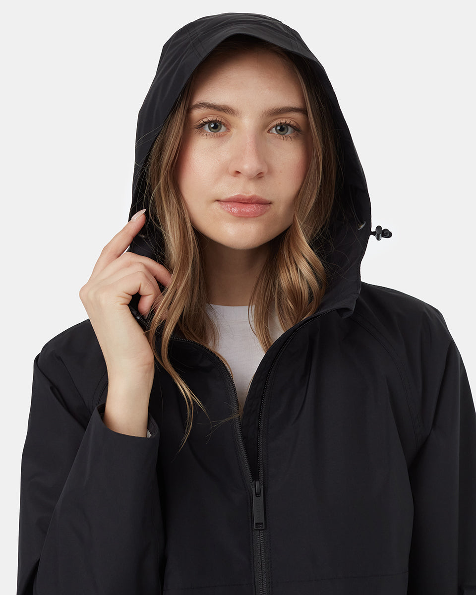 Tentree Women's Nimbus Short Rain Jacket - Meteorite Black