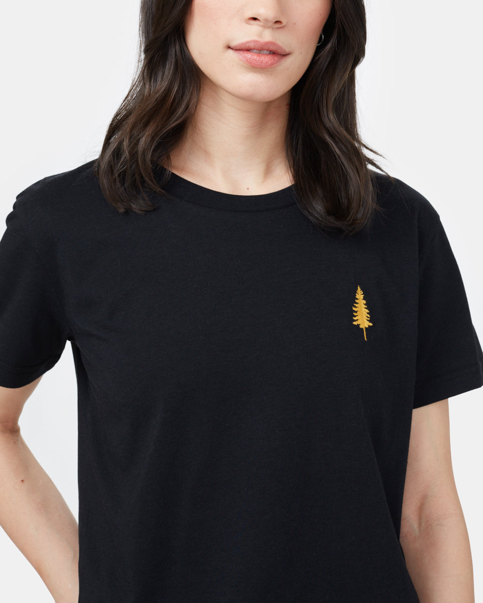 Tentree Golden Spruce Crop T-Shirt - Meteorite Black