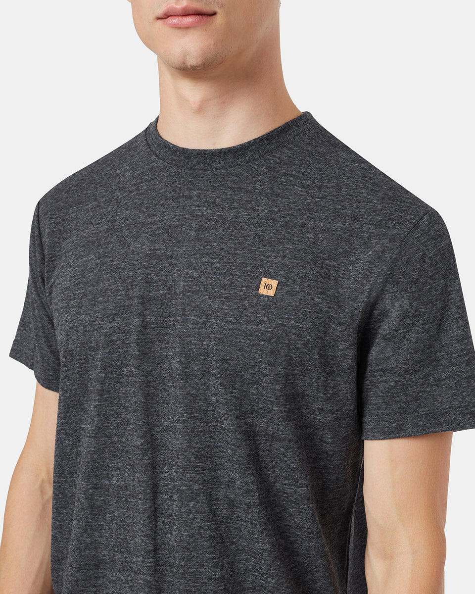 Tentree Hemp Step Hem T-Shirt - Meteorite Black