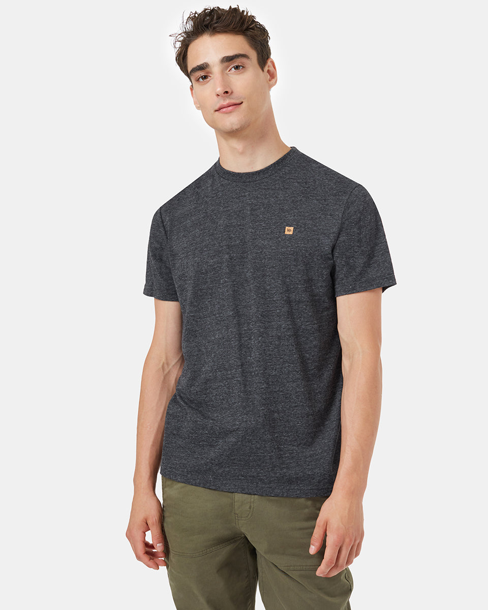 Tentree Hemp Step Hem T-Shirt - Meteorite Black