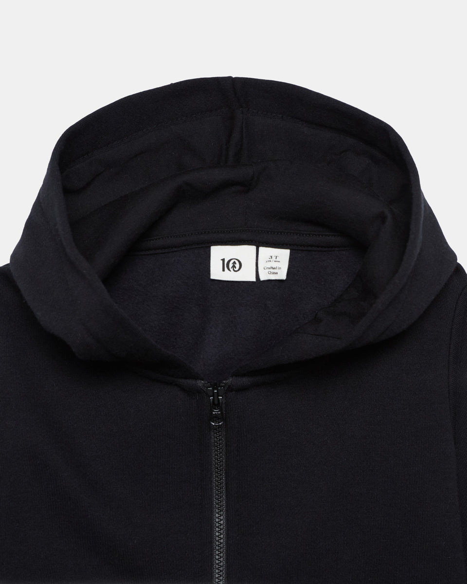 Tentree Kids Treefleece Zip Hoodie - Meteorite Black