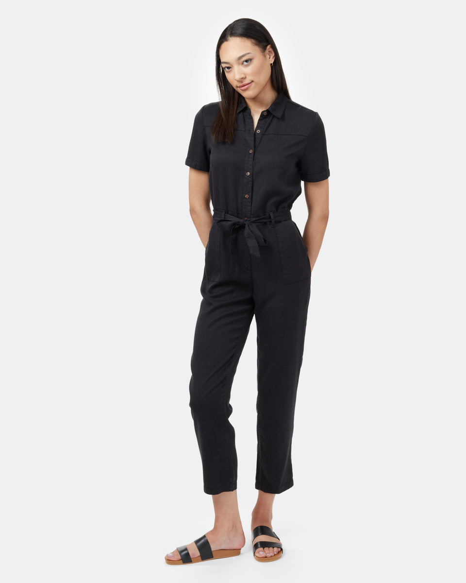 Tentree Women's Tencel Slater Jumpsuit - Meteorite Black