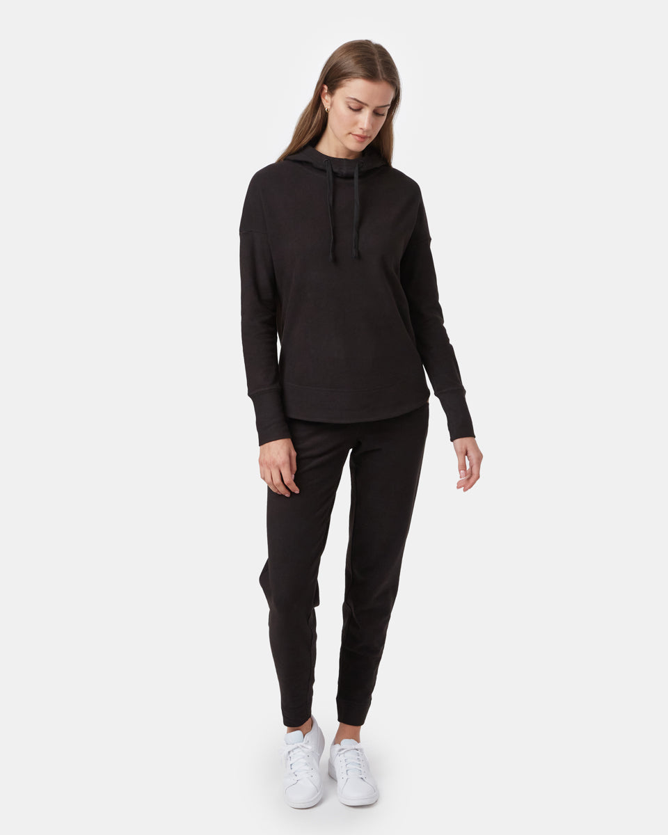 Tentree Women's Luxe Cowl Fleece - Jet Black
