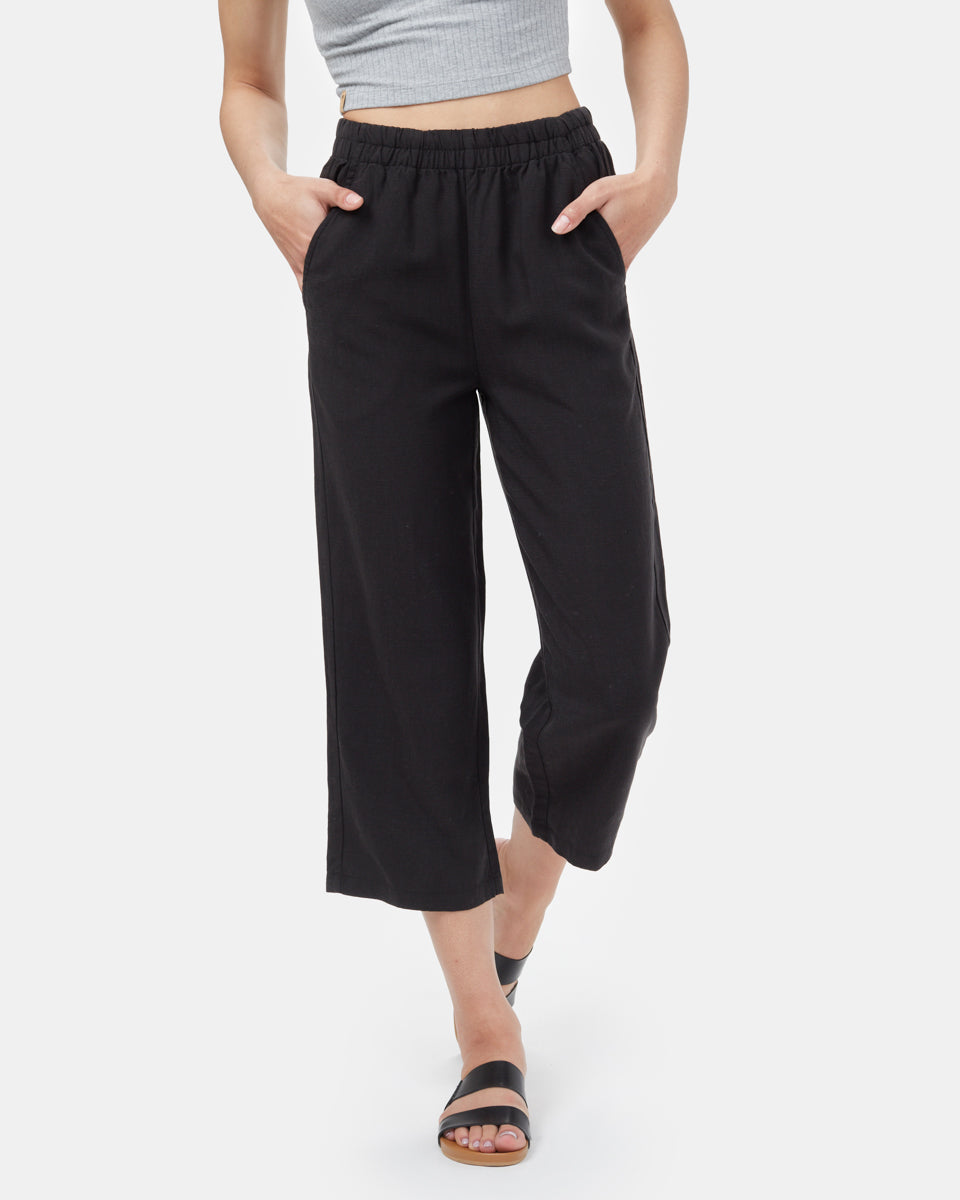 Tentree Women's TreeLinen Billow Pant - Meteorite Black