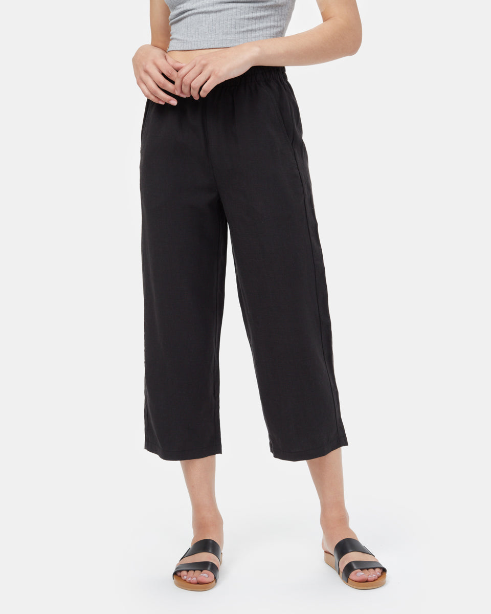 Tentree Women's TreeLinen Billow Pant - Meteorite Black