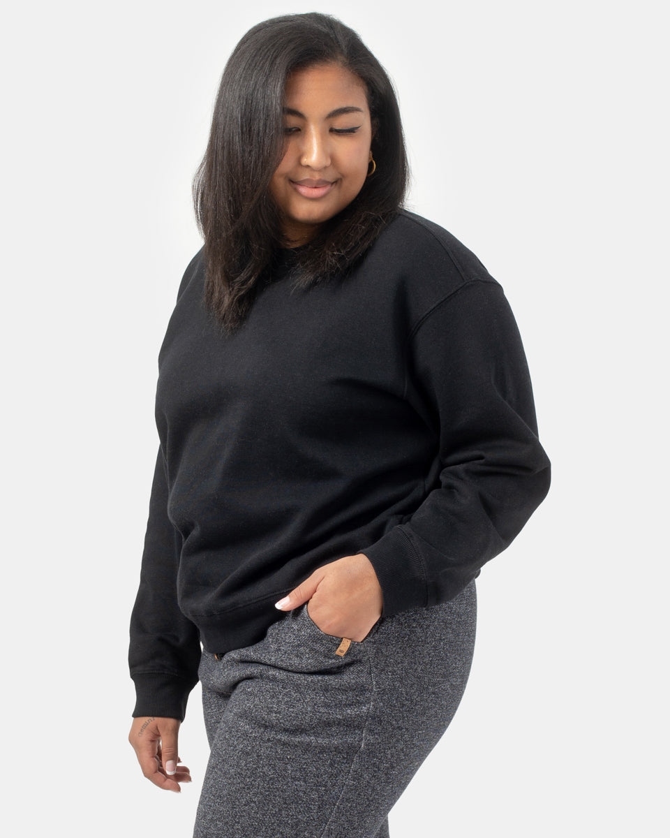 Tentree TreeFleece Crew - Meteorite Black