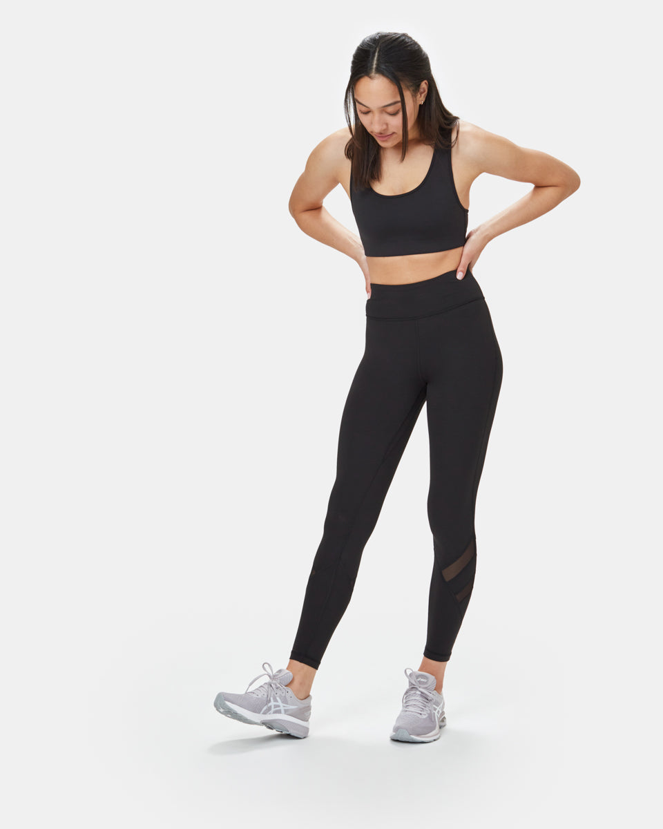 Tentree Women's InMotion Mesh Insert Bra Top - Meteorite Black