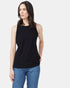 Tentree Women's Ribbed High Neck Tank - Meteorite Black