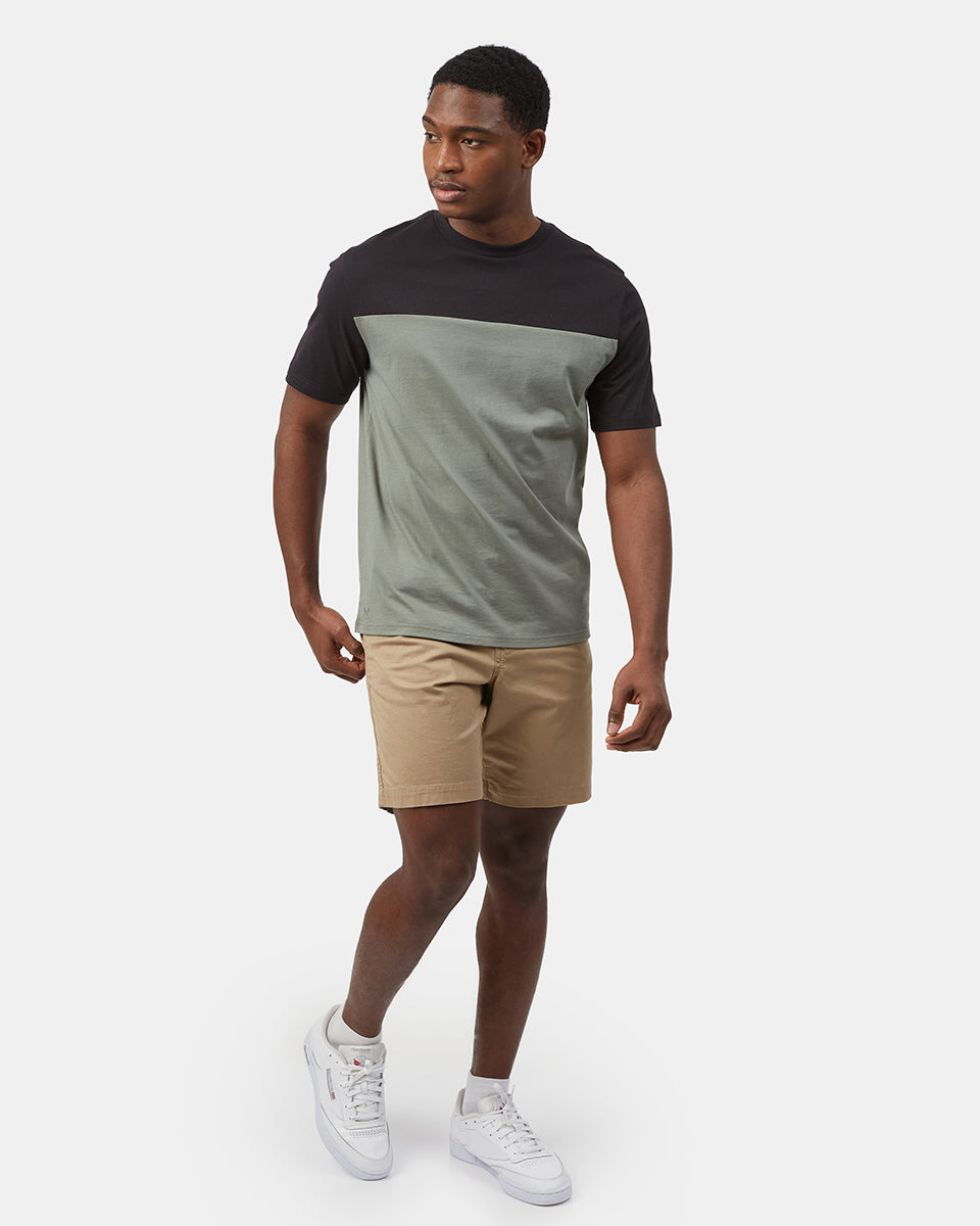 Tentree Organic Cotton Blocked Oversized T-Shirt - Meteorite Black Agave Green