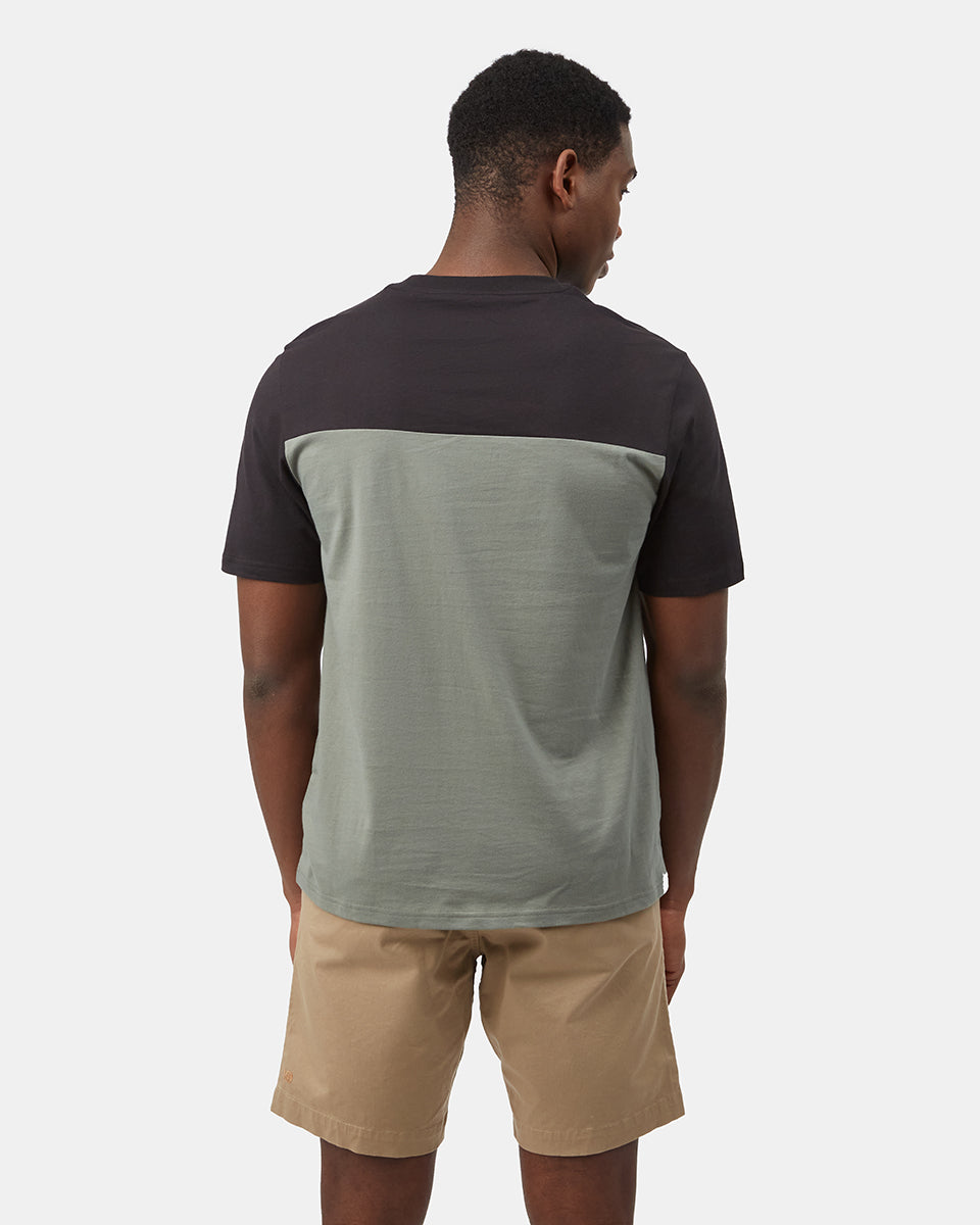 Tentree Organic Cotton Blocked Oversized T-Shirt - Meteorite Black Agave Green