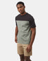 Tentree Organic Cotton Blocked Oversized T-Shirt - Meteorite Black Agave Green