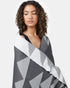 Tentree Geo Beach Blanket - Jet Black Cloud White
