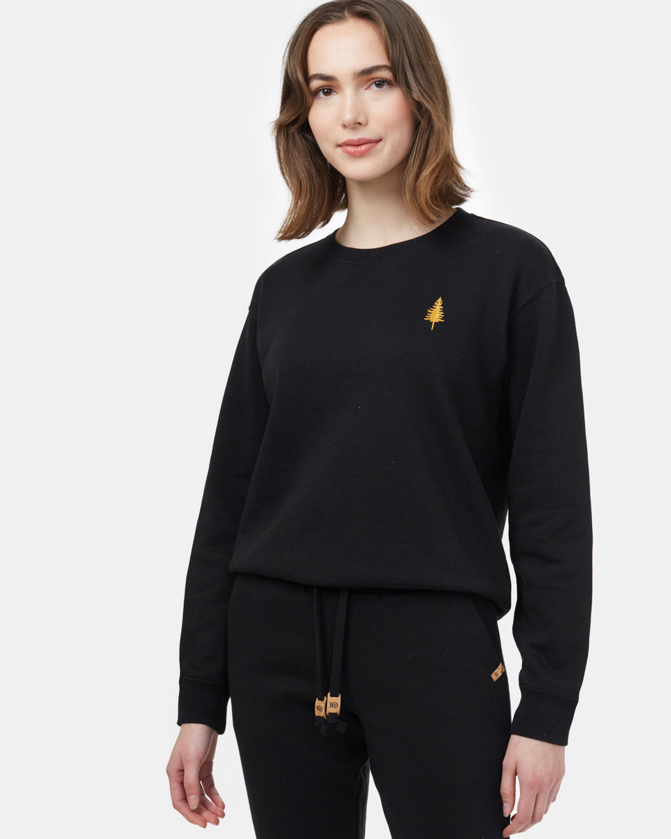Tentree TreeFleece Golden Spruce Crew - Black_Gold