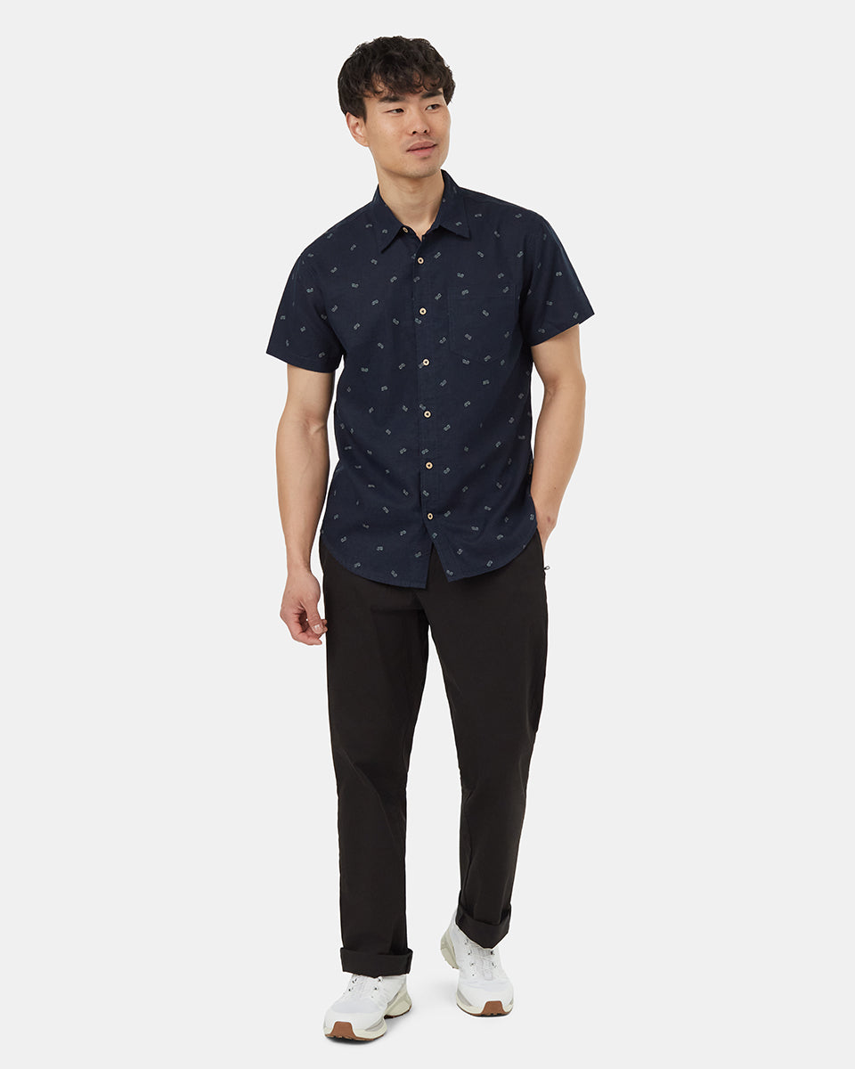 Tentree Men's Camper Mancos Shirt - Midnight Blue Plaza Taupe