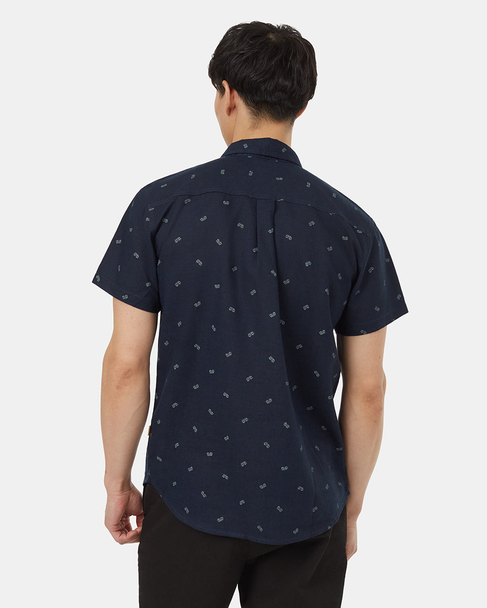 Tentree Men's Camper Mancos Shirt - Midnight Blue Plaza Taupe