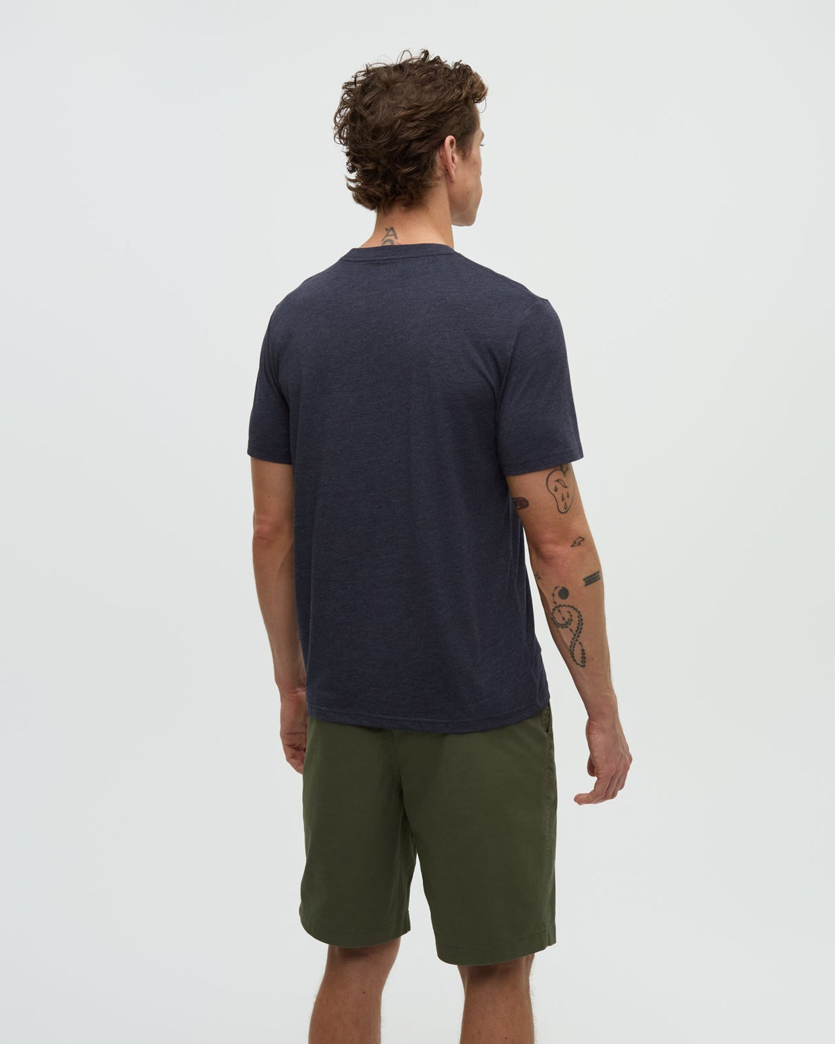 Tentree Men's Sasquatch T-Shirt - Midnight Blue Heather Fishing