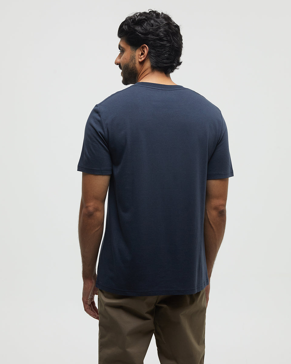 Tentree Men's Love Flourishes T-Shirt - Midnight Blue Deep Lichen Green