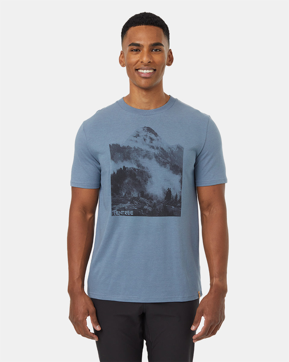 Tentree Men's Cloud Peak T-Shirt - Blue Mirage Cloud Peak