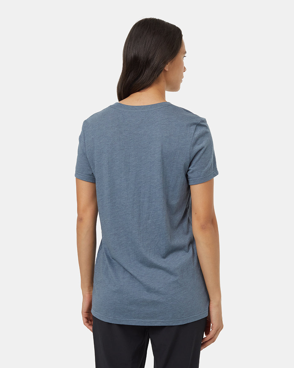 Tentree Women's Forage Ten T-Shirt - Blue Mirage Heather Midnight Blue