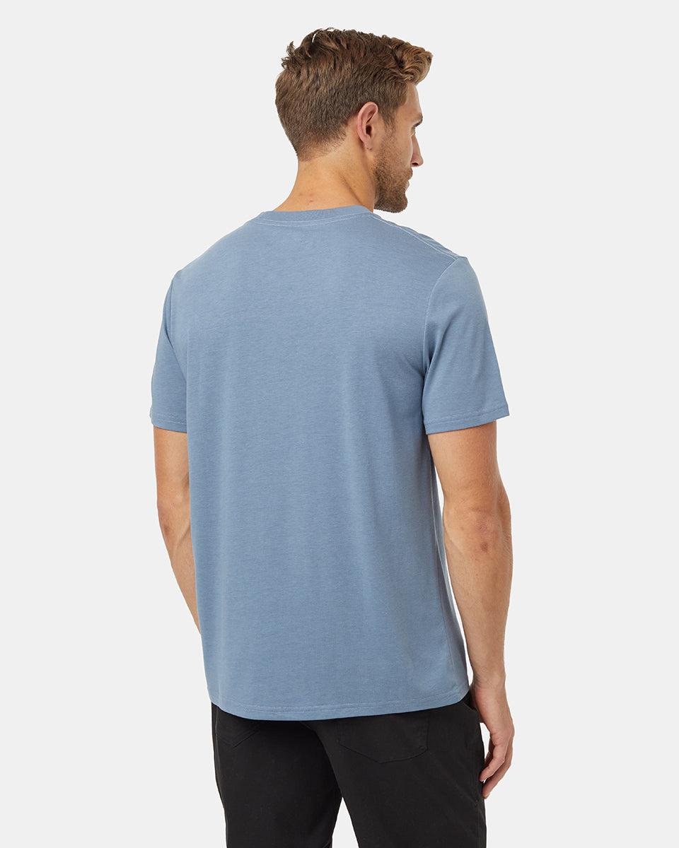 Tentree Men's Peru Embroidered Llama T-Shirt - Blue Mirage Tide